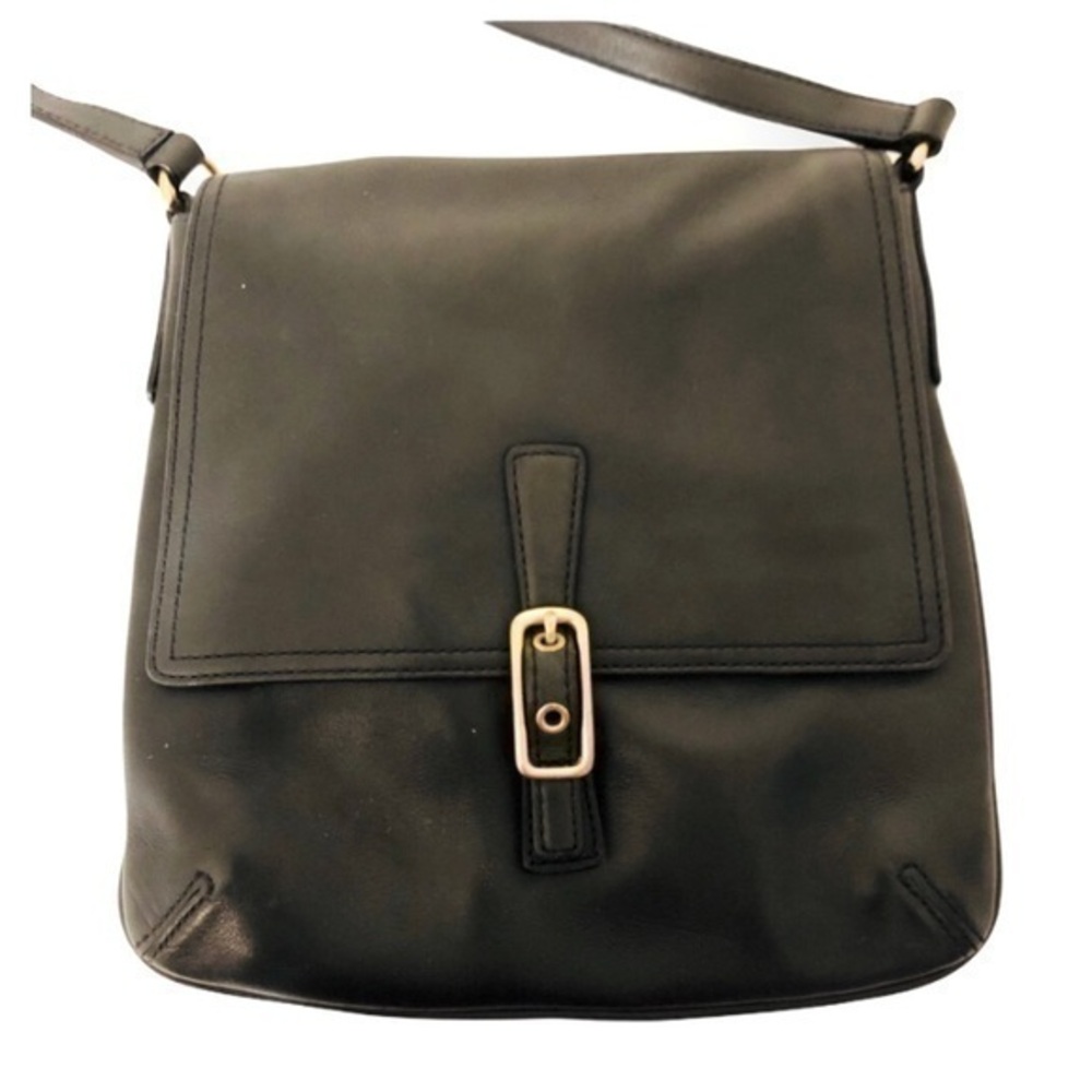 COACH vintage black leather buckle bag